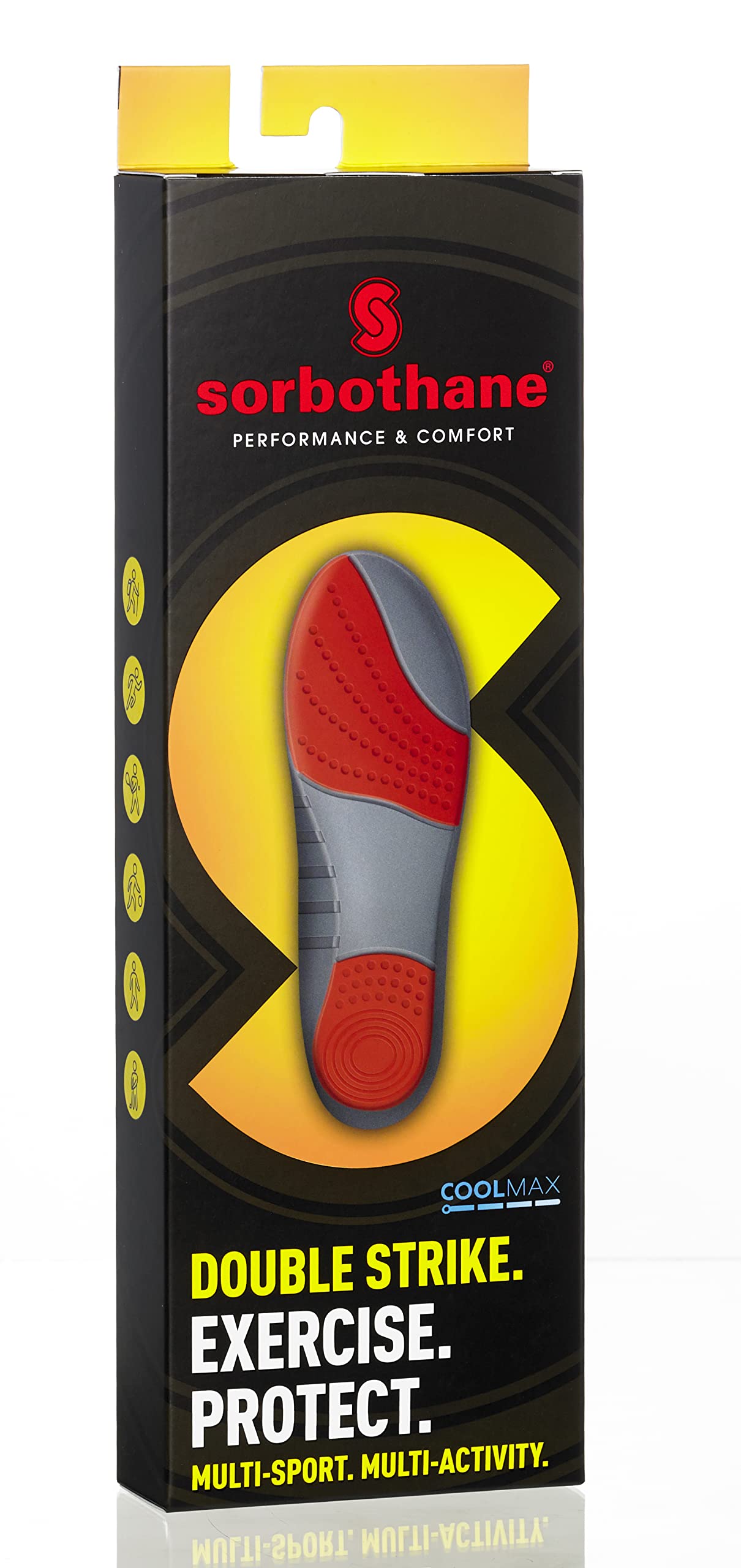 Semelles Sorbothane Double Strike - Talonnettes Légeres Sport - Absorption Choc 94.7% - Taille 38-42 - Rouge/Gris Talonnette Gel Homme Semelles Sorbothane Double Strike - Talonnettes Légeres Sport - Absorption Choc 94.7% - Taille 38-42 - Rouge/Gris Talonnette Gel Homme