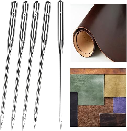 Miniatura 6 de 50 agujas de máquina de coser de tamaño universal 11018, agujas de máquina de coser Quliting para cuero, compatibles con tipos de máquina de coser