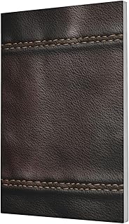 Brown Leather Texture Canvas Wall Art Poster Aesthetic Print Painting For Dorm Bedroom Living Room,12x18 Inch Framed