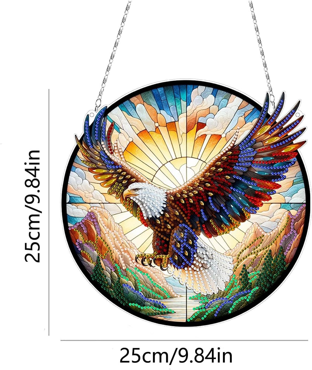 ARTopet 4Pcs DIY Diamond Pendant Ornament Special Shaped Crystal Diamond Art Painting Hanging Double-Sided Pattern Single Sided Diamond for Home Garden Wall Door Decor