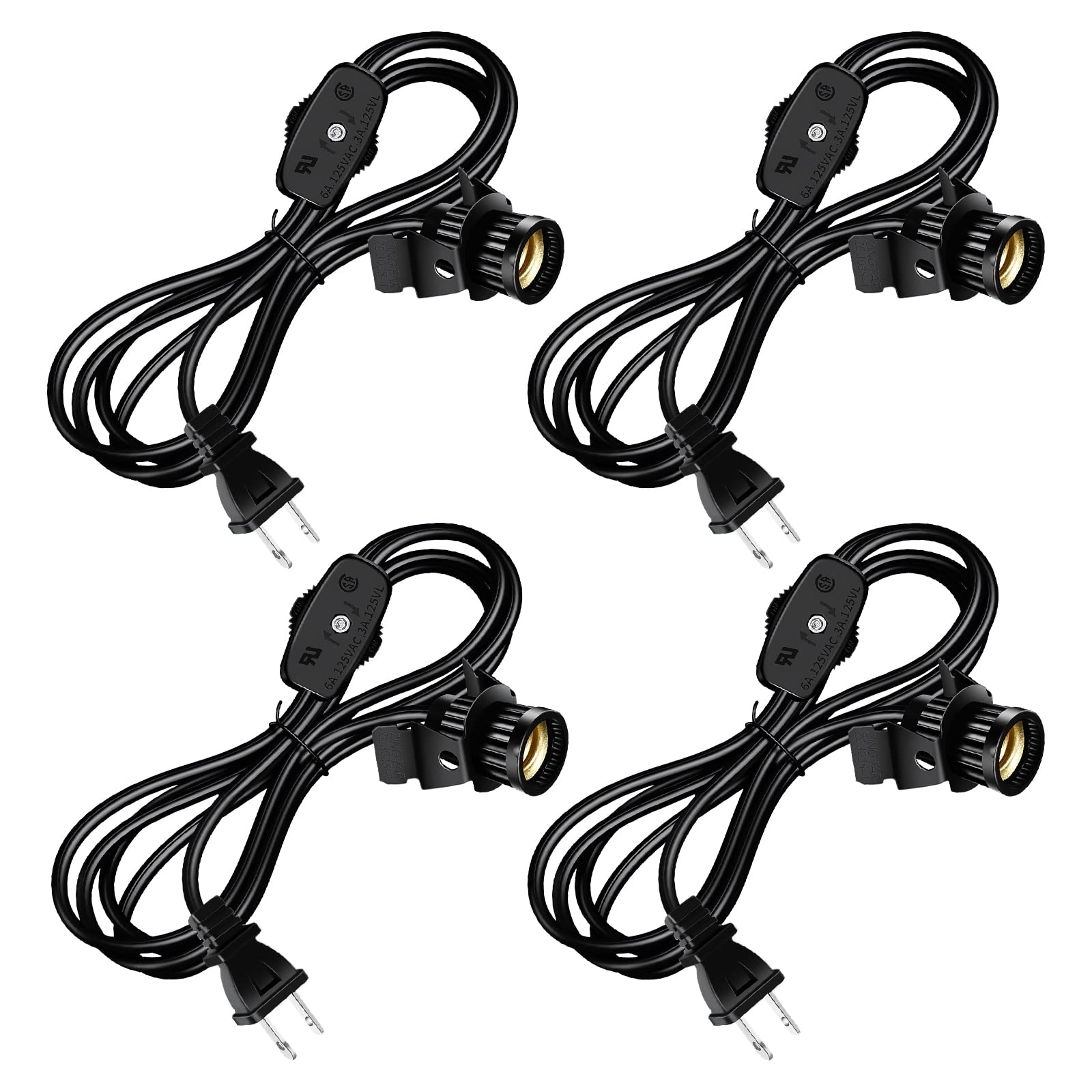 Buy Pispoer 6 Feet Cord Set with Snapin Pigtail E12 Candelabra Socket