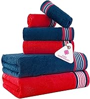 Vista 60 de CASA COPENHAGEN Solitaire - Juego de toallas de 6 piezas, color blanco brillante, 21.16 oz/m², 2 toallas de baño, 2 toallas de mano, 2 toallas