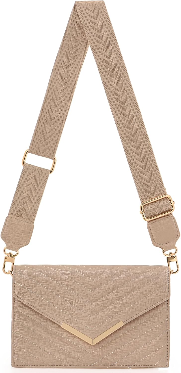 Women's Crossbody Bag-Classic Quilted Vegan Leather Purse Shoulder Handbag with Adjustable Wide Strap - Image 3