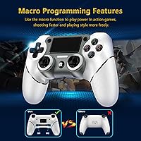 Vista 3 de Wireless Controller Compatible with PS4/Pro/Slim, Black ps4 controller with Dual Vibration, 1000mAh Battery, 6-Axis Motion Sensor, Built-in Speaker