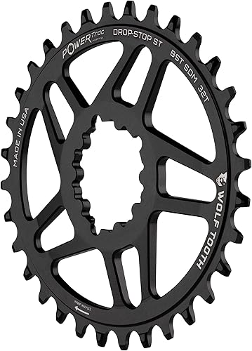 Miniatura 2 de Wolf Tooth Platos elípticos ovalados para bicicleta de montaña de montaje directo para bielas SRAM (30 dientes, Drop-Stop ST, PowerTrac, Boost, MTB)