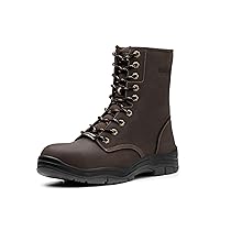 Mens 8 Pollice Impermeabile Acciaio Toe Stivali Da Lavoro Classic Safety Loggers Puncture-proof Calzature Industriali Marrone (Marrone, Adulto, Uomo, 45, Numero, Sistema Taglie Calzature EU, Media)
