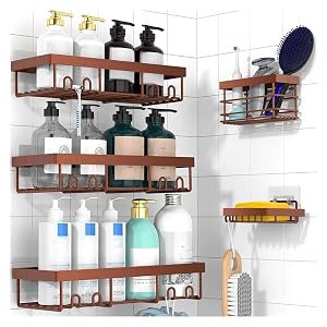 ljjymx Adhesive Shower Caddy Organizer Shelves Rack- 5 Pack Corner Bathroom Storage Organization Home Kitchen Decor Inside RV