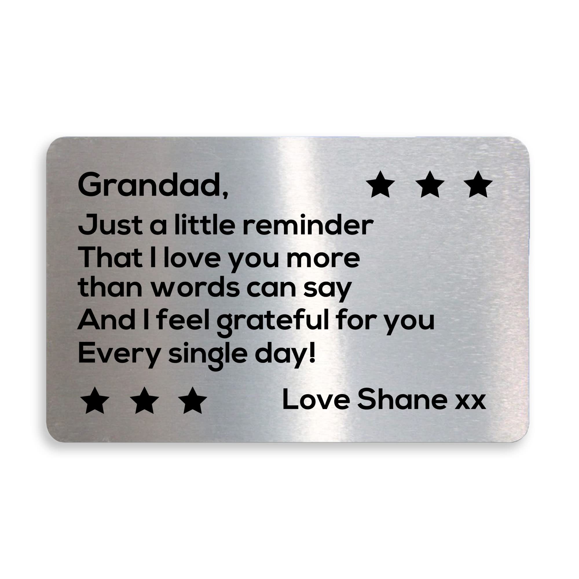 RED OCEAN Thank You Gift For Grandad Personalised Wallet Insert Birthday Xmas Gift For Him