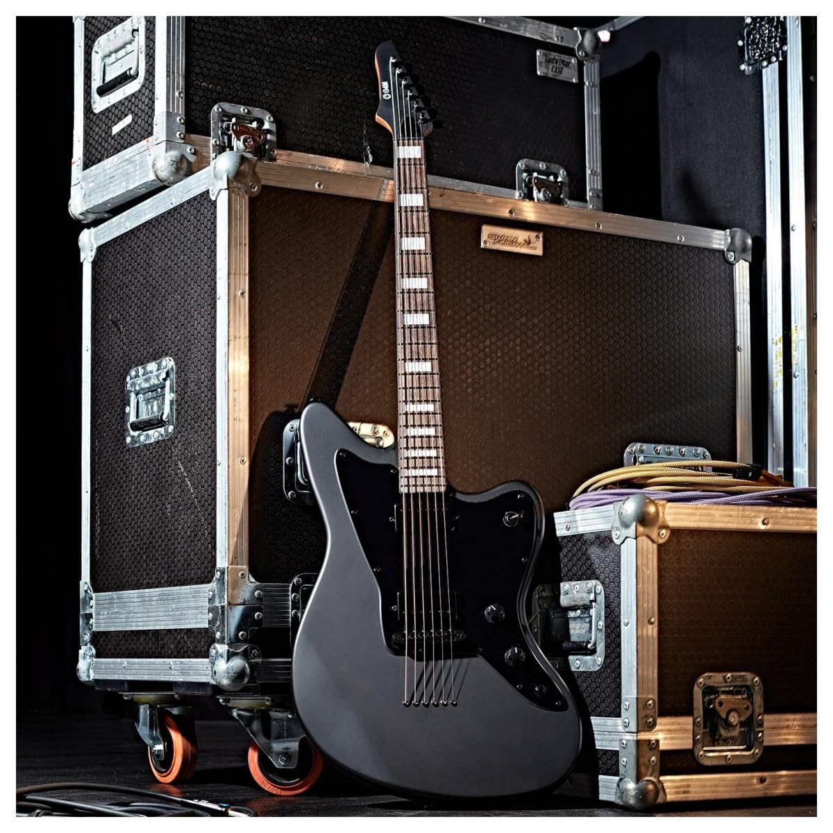 G4M 638 Flicorno soprano baritono chitarra elettrica, Neroout | Manico Acero Tostato 27" Ideale per Accordature Basse, Bassi Equilibrati con Corde .013-.062, Doppi Humbucker Ceramici
