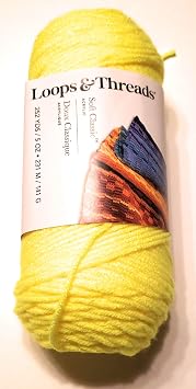 Soft Classic Yarn by Loops & Threads - 252 Yards - Medium 4 - Neon Yellow