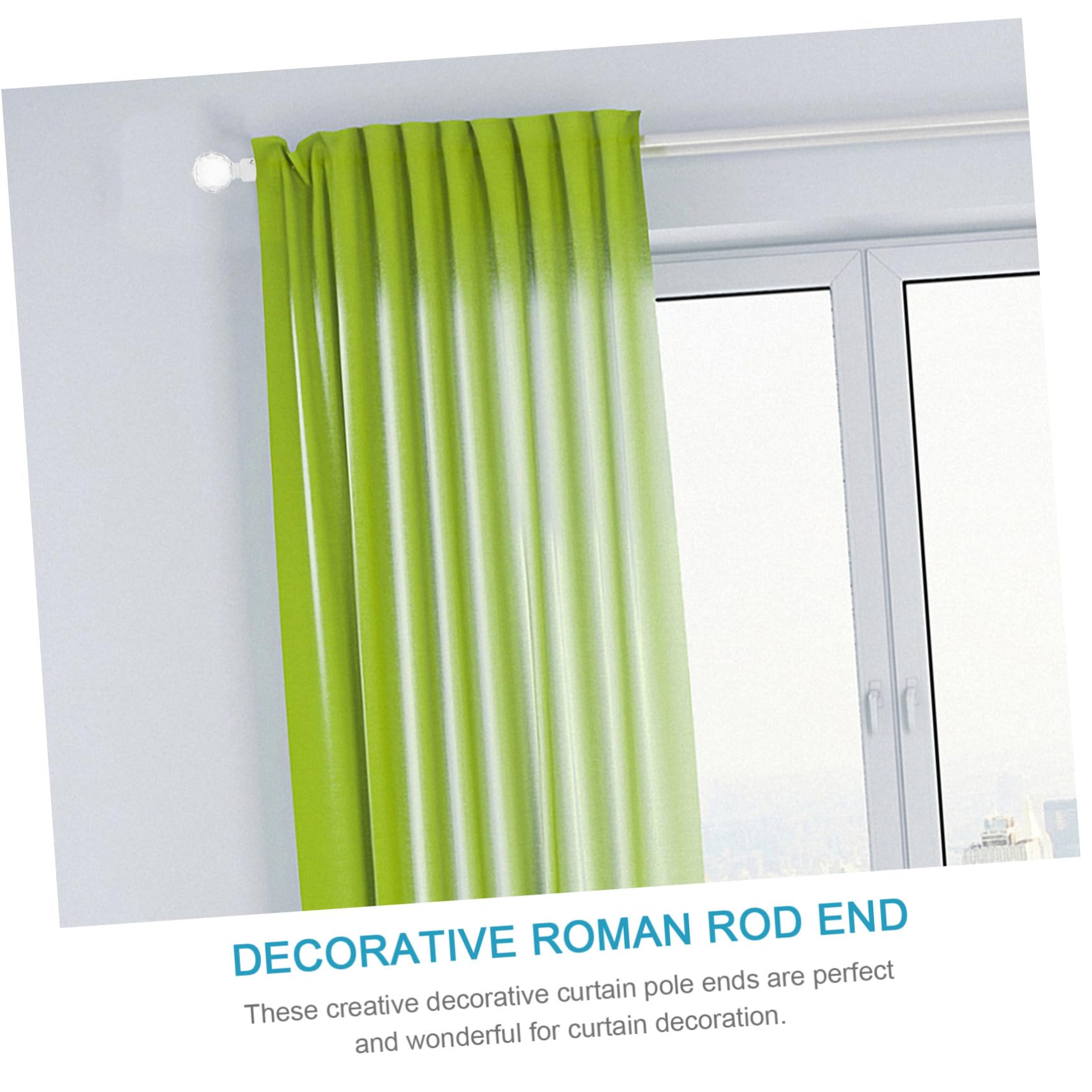Embouts Décoratifs 2pcs pour Tringle à Rideaux en Métal et Cristal Blanc Finition Élégante pour Décoration de Fenêtre pour Salon et Salle à Manger