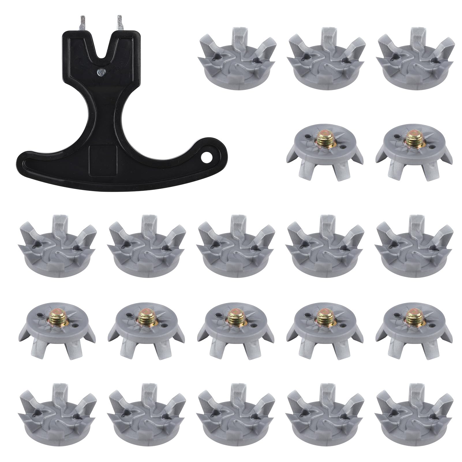21Pcs Golf Spikes, Set Includes 20Pcs Golf Shoe Cleats with 1 Black Cleats Spanner Metal Thread Screw 6 mm Golf Spikes Replacement Thread Screw 6MM Fit for Lawn Cricket Shoe Golf Player Lover