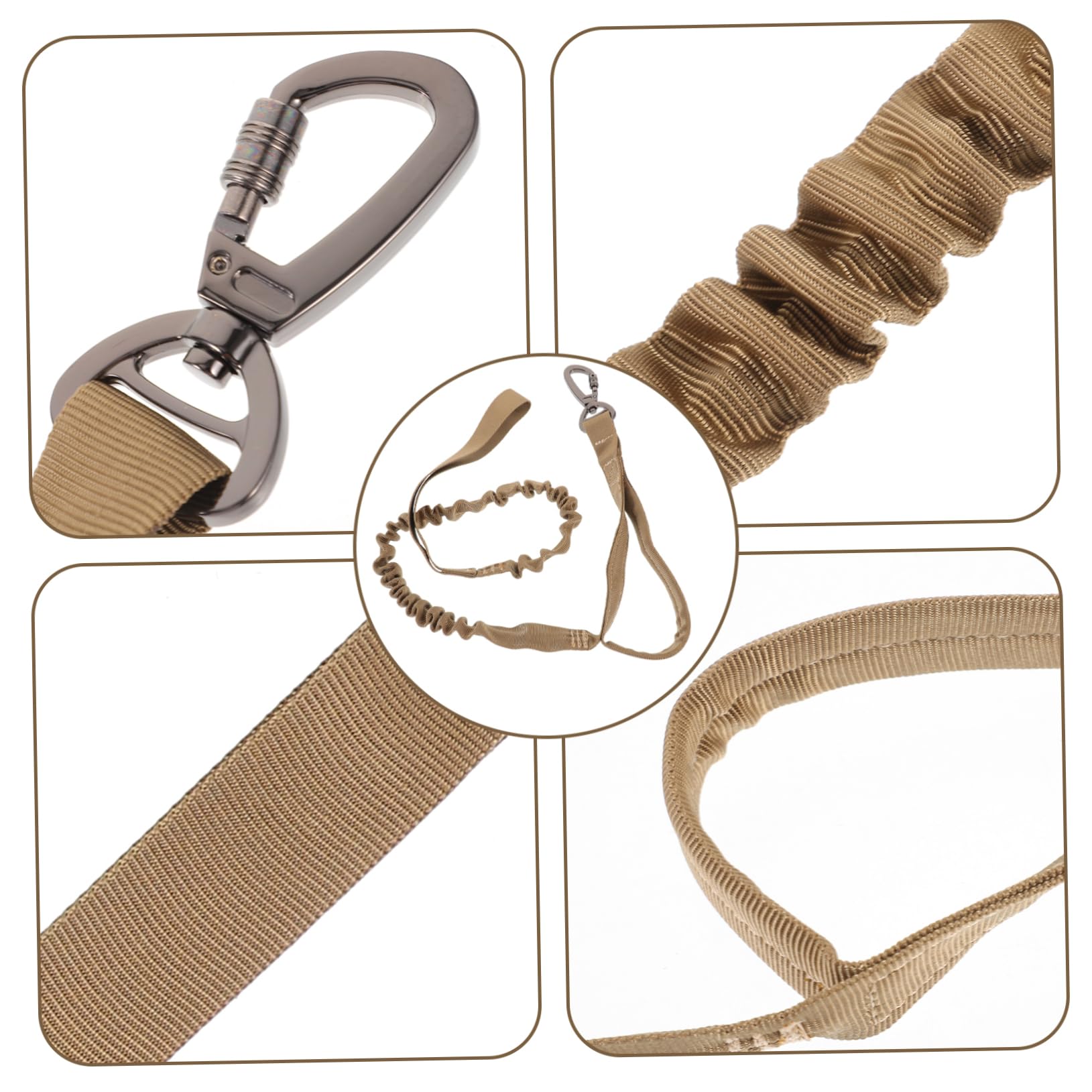 Housoutil 3stücke Verstellbare Nylon-hundeleine Für Optimales Training Elastische Führleine Khaki Für Und Outdoor-aktivitäten Mit Einstellbarem Haken Für Individuelle Längenanpassung