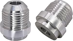 16AN Male Thread Straight Weld-On Flare Fitting - Blue Anodized Aluminum