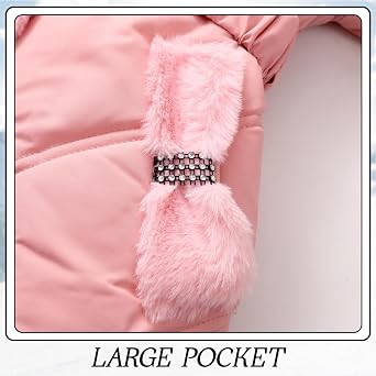 Girls Winter Coats Kids Puffer Jackets Fleece Lined Warm Snow Clothes With Hood
