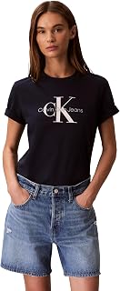 Womens Monogram Logo Crewneck T-Shirt