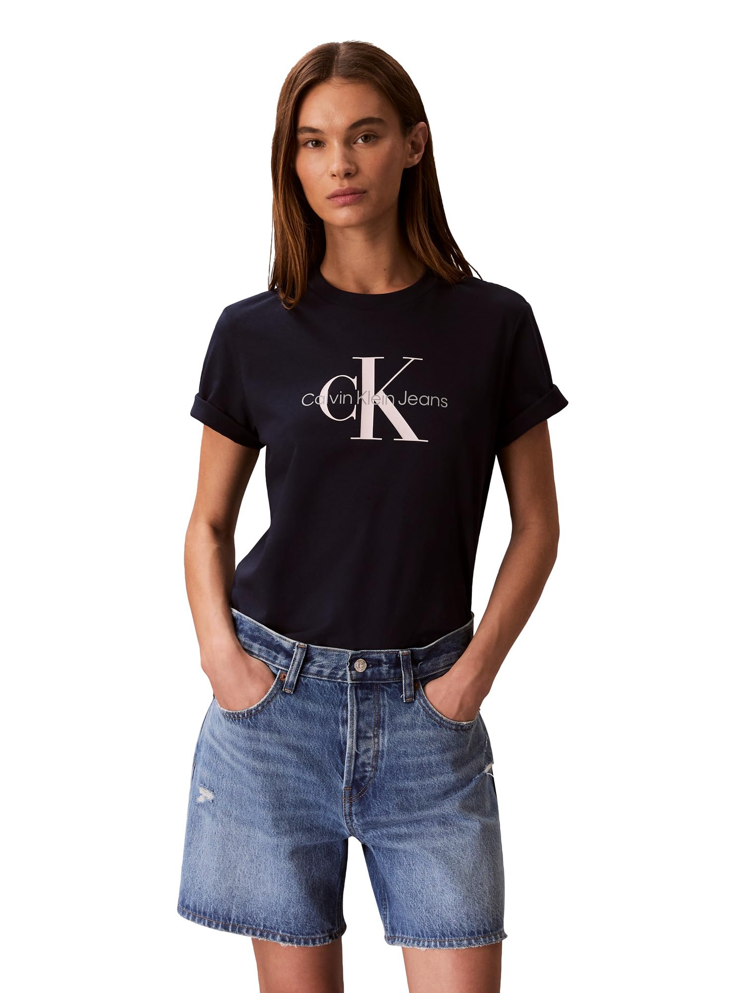 Calvin Klein Women's Monogram Logo Crewneck T-Shirt