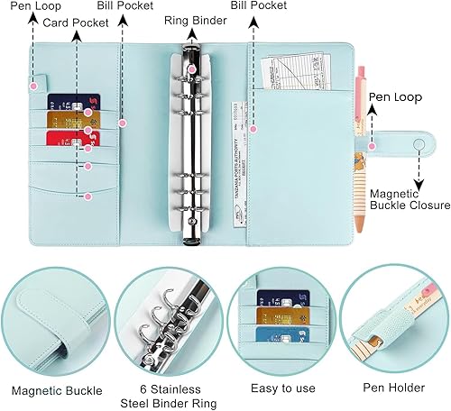 Miniatura 2 de Libro de desafío de ahorros, carpeta de desafío de 100 sobres, carpeta de presupuesto de desafío de ahorro de dinero con sobres de efectivo, manera