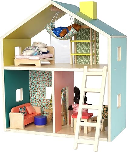 Miniatura 3 de Manhattan Toy Little Nook - Casa de juegos de madera de 19 piezas con loft para niños de 3 años en adelante