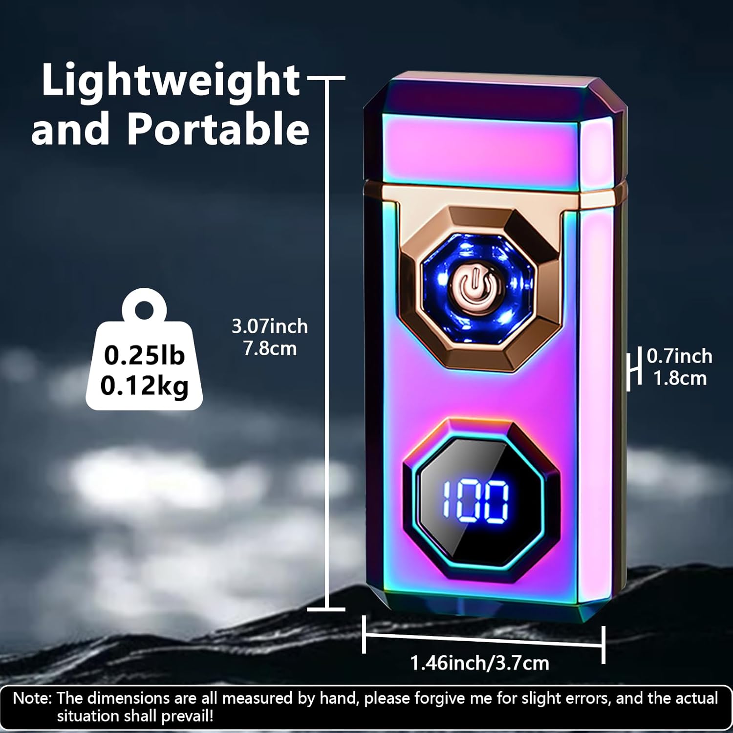 BABOBIU High-Power Arc Lighter - Unique Multi-Color Design, LED Emergency Lighting, USB Rechargeable with Battery Level Display, Zinc Alloy Body for Indoor, Outdoor, Gifts (Color)