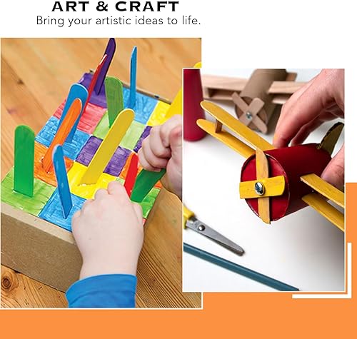 Vista 23 de 100 palitos de madera de colores jumbo surtidos de 6 pulgadas de largo, palitos de paletas de arcoíris, artes y manualidades, lo mejor para hacer