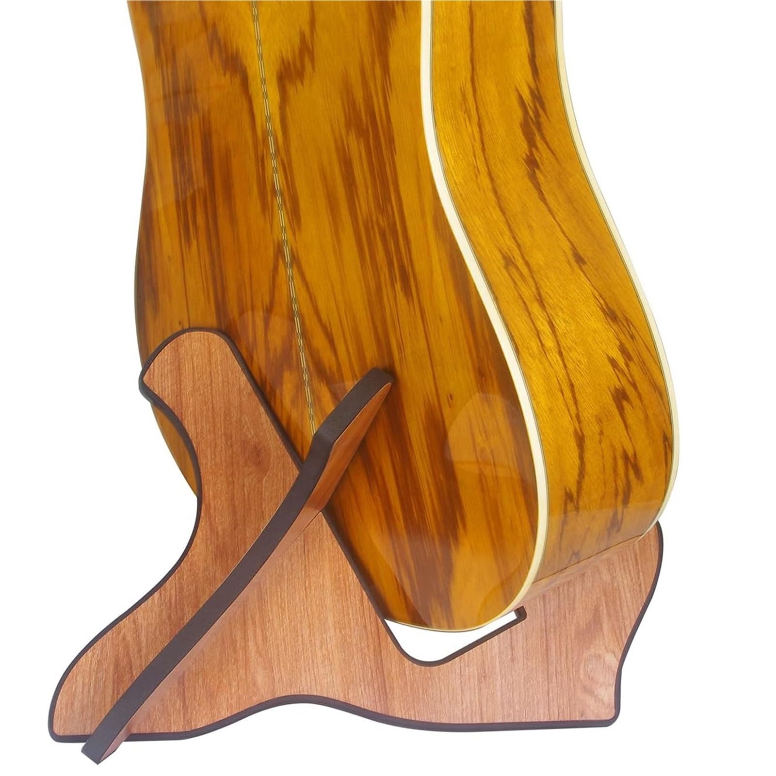 Porta Chitarra da Terra Supporto for chitarra in legno staccabile | Supporto da pavimento antiscivolo for bassi classici elettrici acustici e ukulele(Dark Brown)