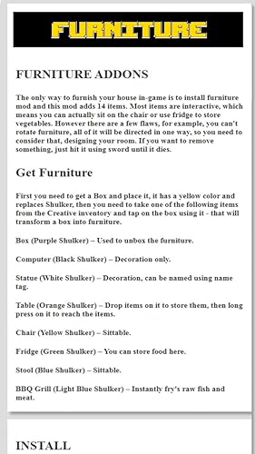 Furniture MOD PE