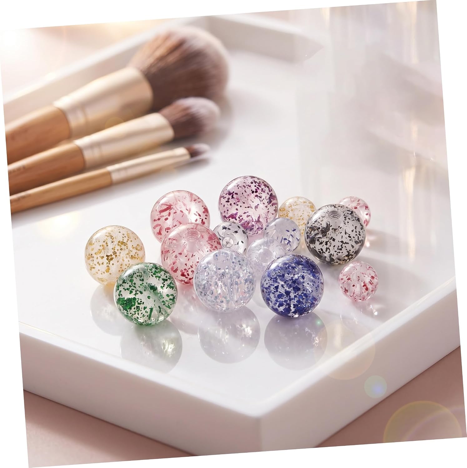 Acrylic Navel Jewelry Set with Glitter Balls for Pregnancy