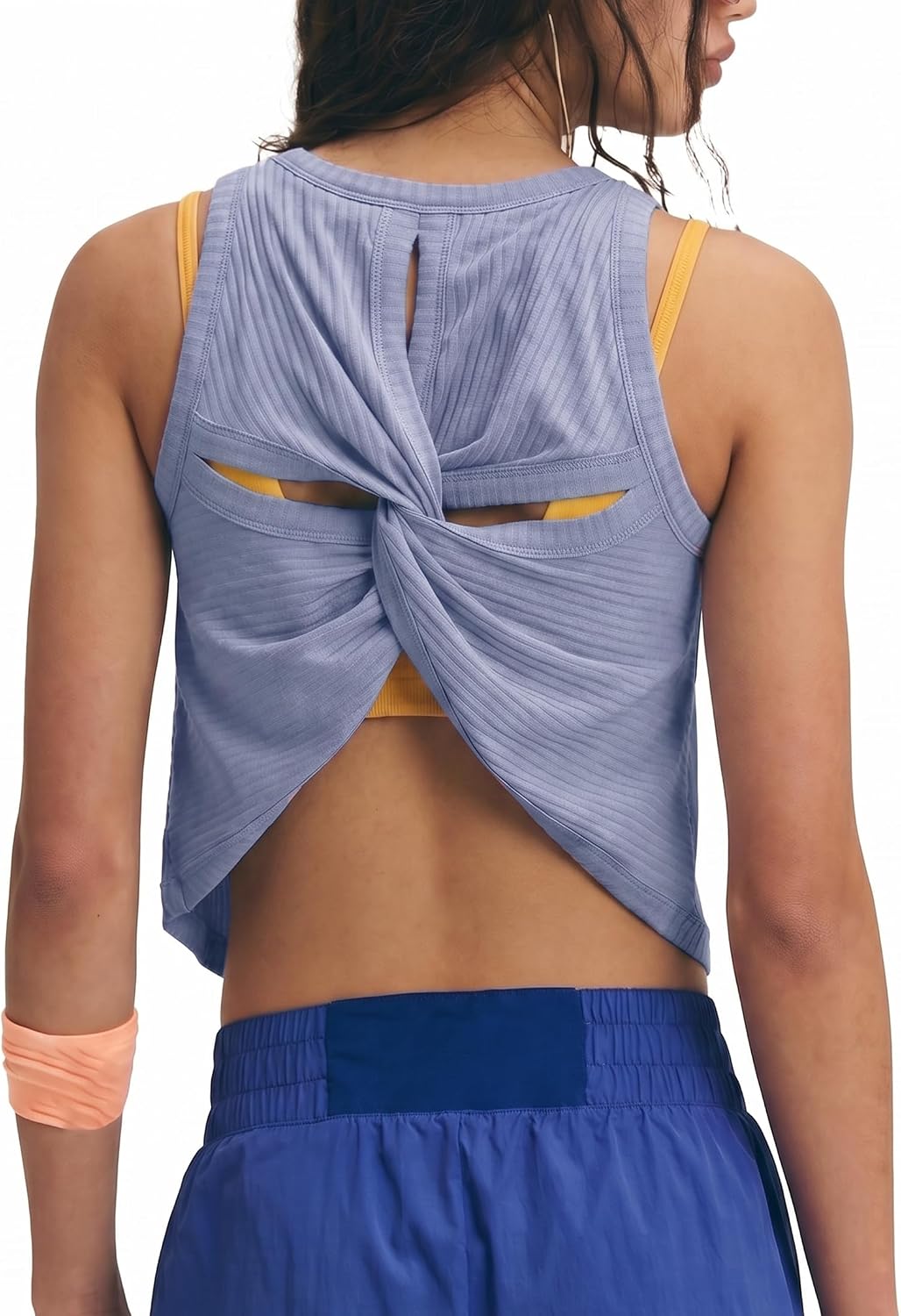 Womens Workout Tank Top Summer Sleeveless Ribbed Criss Cross Athletic Yoga Going Out Tee Tops