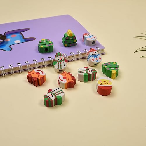 Miniatura 6 de 42 piezas de borrador de Navidad para niños y niñas, mini borradores de Navidad a granel para rellenar medias