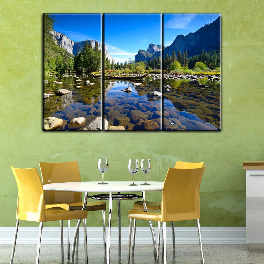 Photo 1 of Extra Large Wall Pictures for Living Room El Capitan Rock Formation at Yosemite National Park Paintings on Canvas 3 Panel Art Artwork Home Decor Framed Ready to Hang Posters and Prints(40''x60'') 40''x60'' Artwork-11