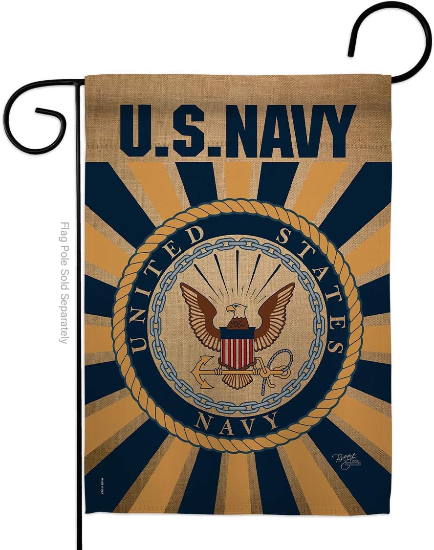 Navy Garden Flag Armed Forces USN Seabee United State American Military Veteran Retire Official Small Decorative Gift Yard House Banner Double-Sided Made In USA 13 X 18.5