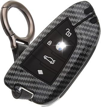 for BMW Key Fob Cover with Keychain, 4-Button Metal Case Accessories