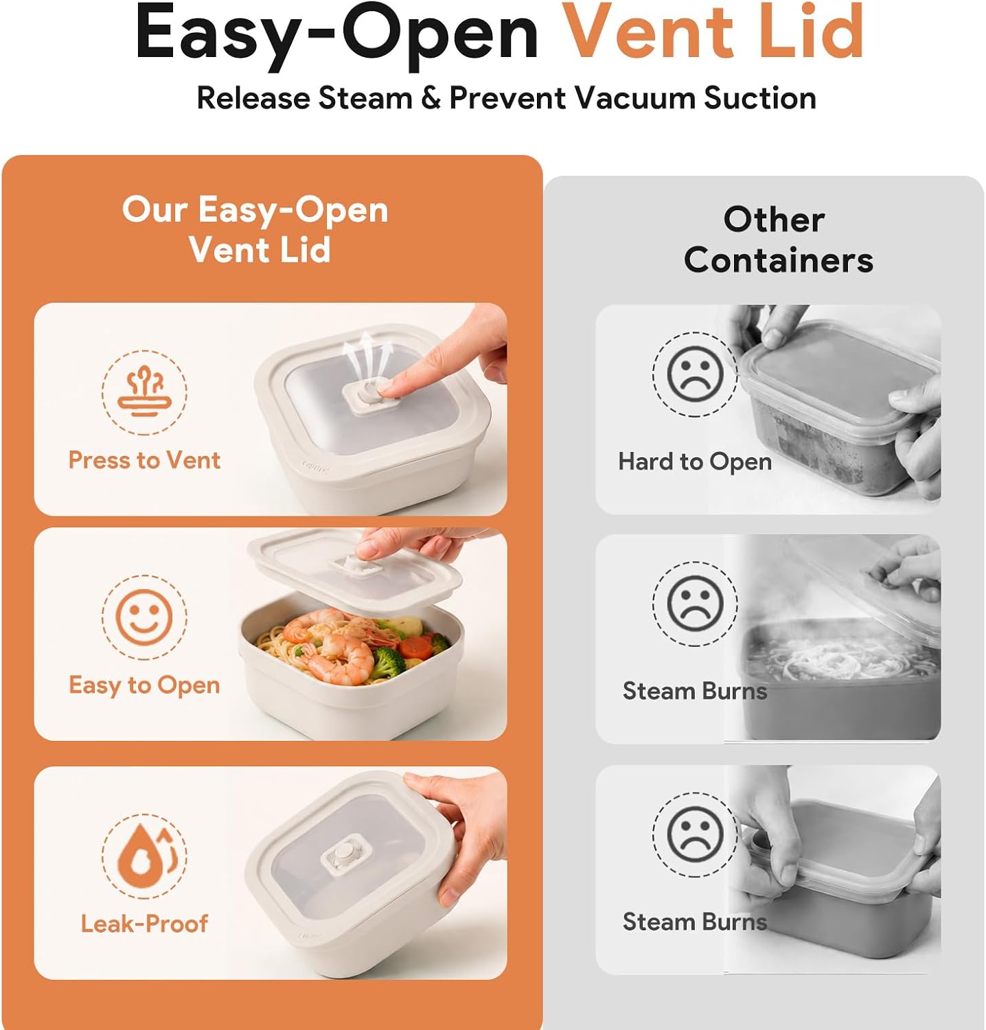 JHKELLDDY 3-Piece Plastic Food Storage Containers with Lids, BPA-Free image 2
