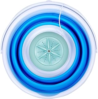 Lave-linge Essoreuse Portable Bucket pliable turbo machine à laver la machine de voyage portable sous-vêtements et chaussettes Convient Pour Le Camping de Voyage ( Couleur : Blue , Size : 32x32x7cm )