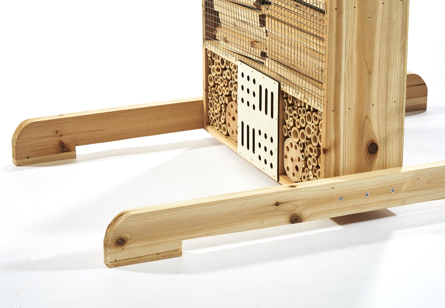 Kobolo Insektenhotel Insektenhaus Honey aus Tannenholz | 46x75x109 cm | Füllung aus verschiedenen Materialien