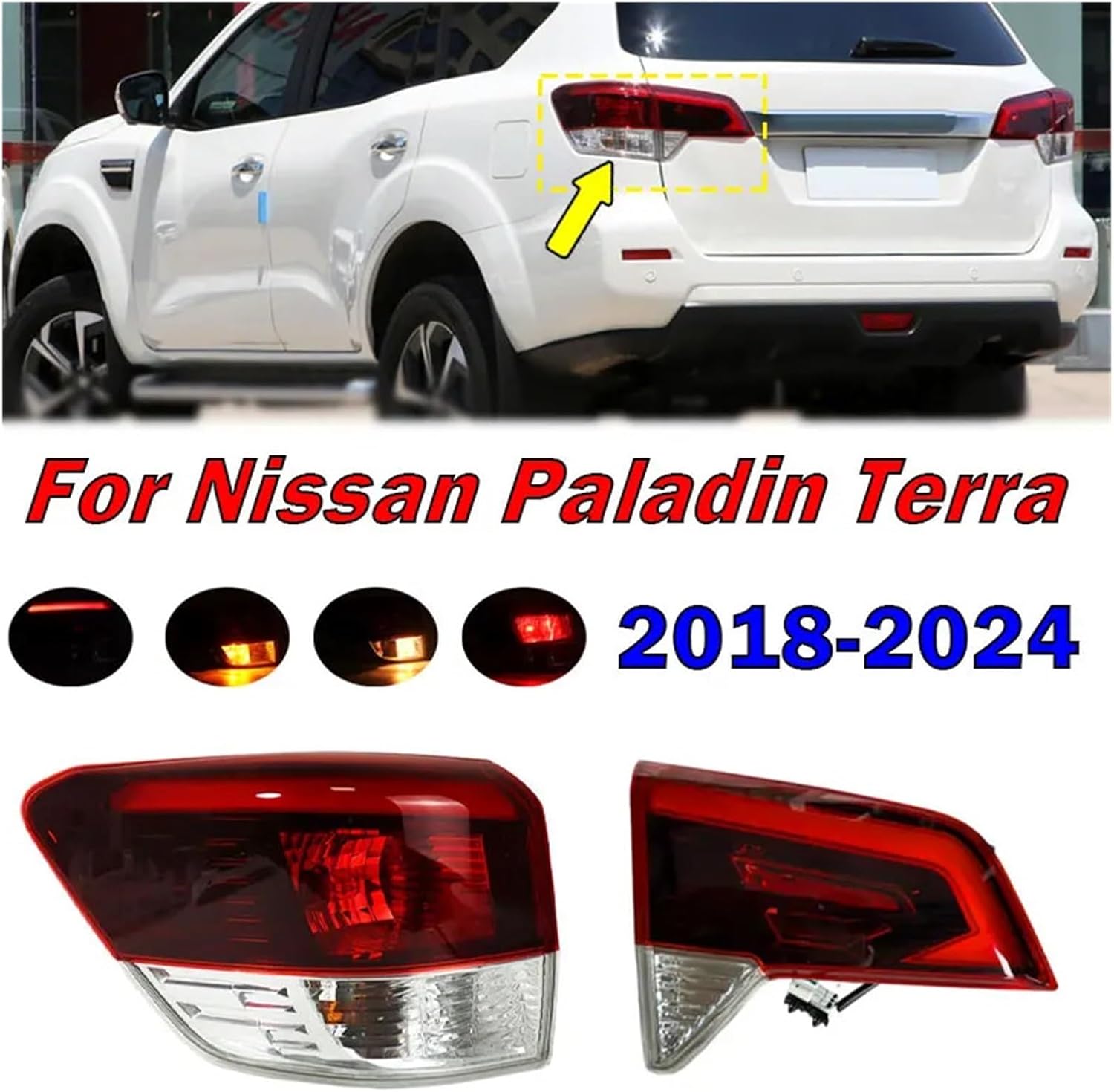 Compatible With Nissan Paladin Terra 2018-2024 Rear Tail Light Stop Brake Light Signal Lamp Driving Light Taillight Assembly(Inside Left)