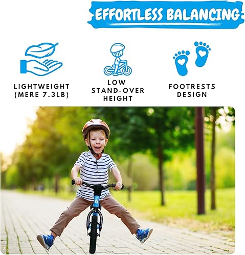 Miniatura 3 de bicystar Bicicleta de equilibrio deportiva para niños de 2 a 4 años, neumáticos de aire, sin pedales, bicicleta de empuje, juguete al aire libre