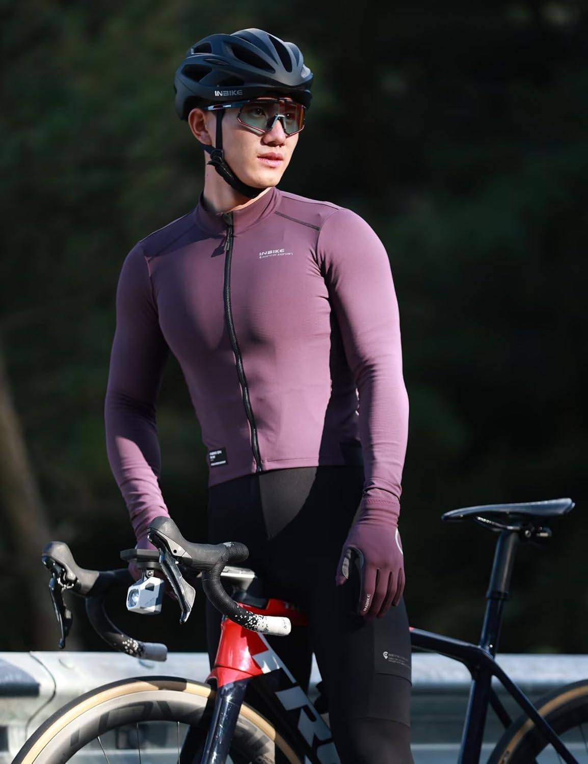 INBIKE Fleece Lined Cycling Jersey for Men Women, Winter Thermal Long Sleeve Bike Jacket with 3 Pockets, Quick Dry - Image 3