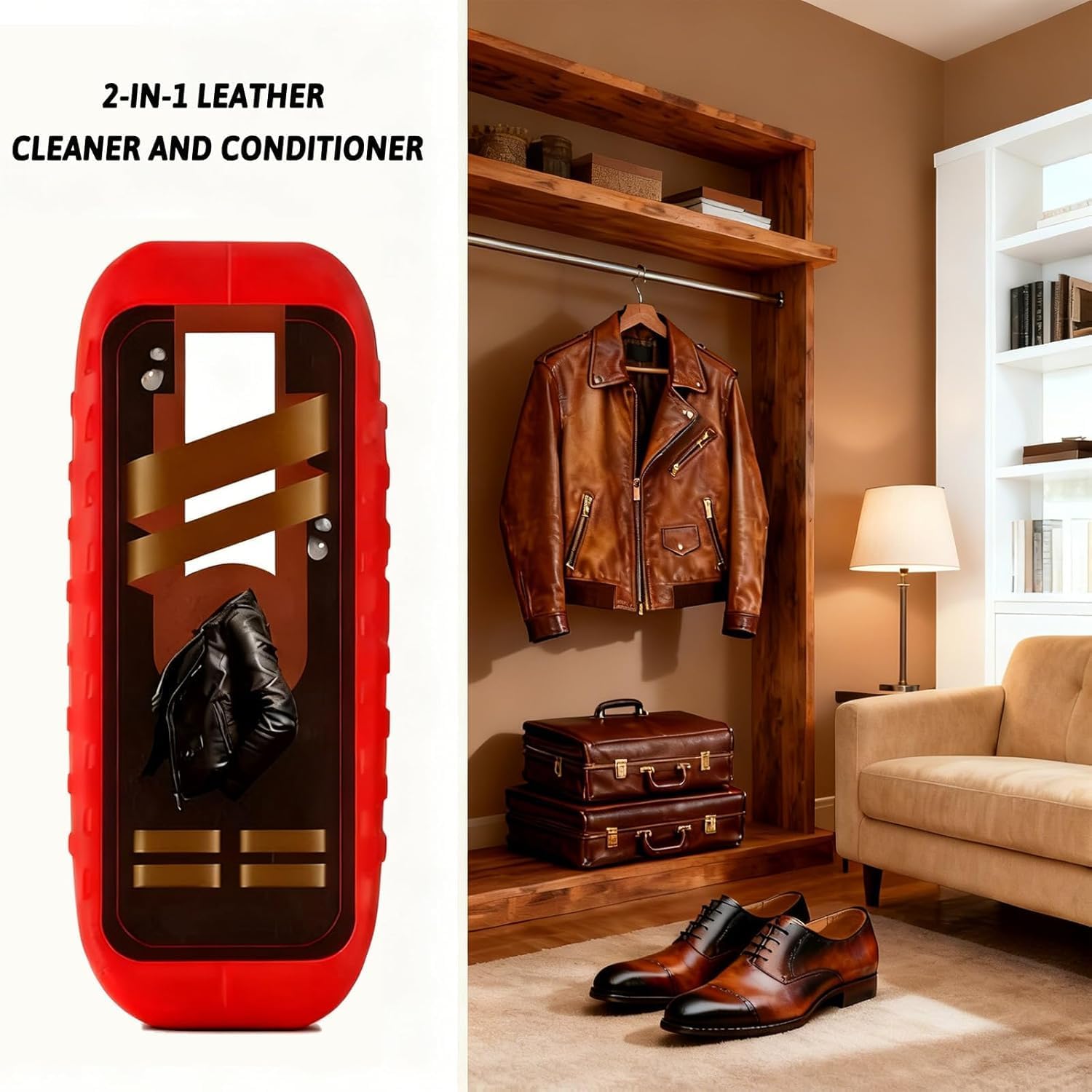2-In-1 Leather Cleaner And Conditioner, Car Leather Repair Kit, Leathers Cleaner And Conditioner For Purses, Prevents Cracks, Restores & Protects With Deep Conditioning For Car Couch Boot Sofa (#5Pcs)