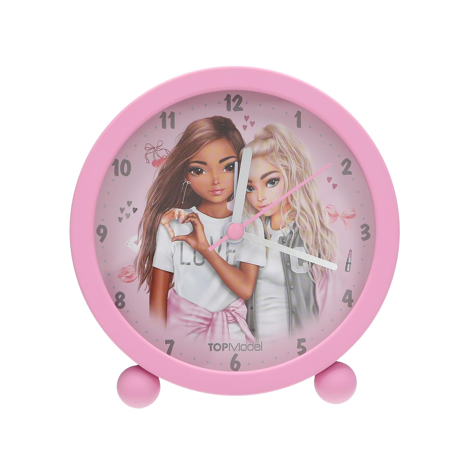 Depesche TOPModel My BFF 13546 Children's Alarm Clock in Pink with Model Motif, Silent Clock with Light Function, Includes Battery