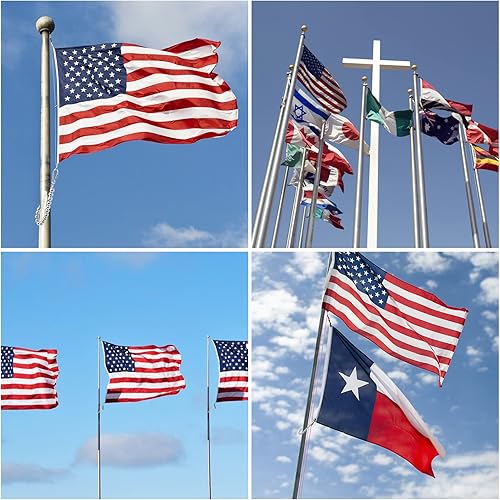 Miniatura 6 de 2 anillos de retención con cuentas para asta de bandera, anillo de cuentas para sistema de halyard interno, anillo de retención de asta de bandera