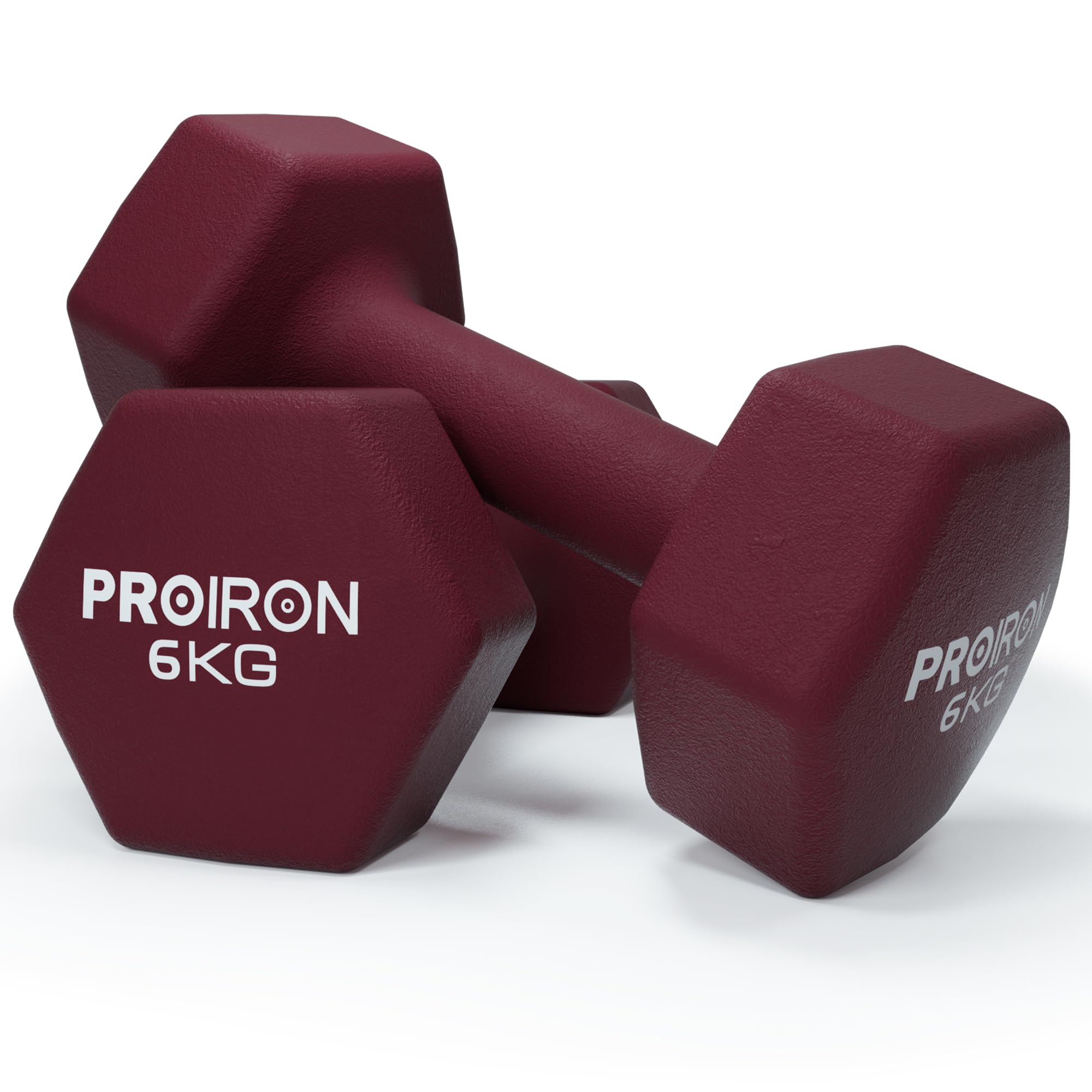 PROIRON Anti-Slip Hex Neoprene Dumbbell for Women Men Gym Home Exercise Arm Hand（ 1kg 1.5kg 2kg 3kg 4kg 5kg 6kg 8kg 10kg）