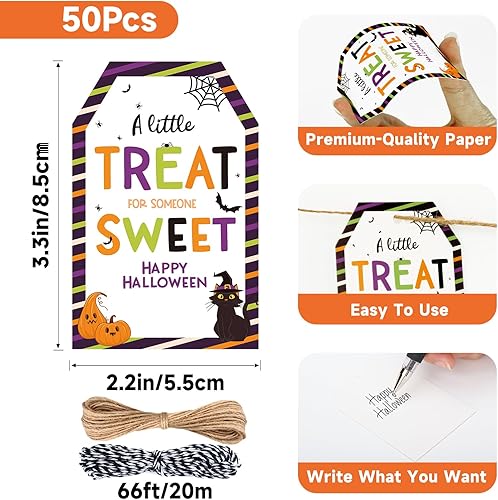 Miniatura 10 de Anwyll Etiquetas de feliz Acción de Gracias, etiquetas de regalo de Acción de Gracias con cuerda, 100 etiquetas de pavo de agradecimiento, etiquetas