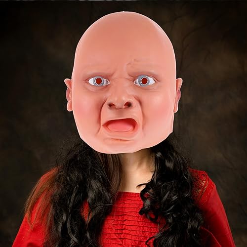 Miniatura 6 de Máscara de Halloween para adultos, disfraz de cabeza de caballo, accesorio de disfraz de látex, cabeza de bebé, para cosplay, Halloween