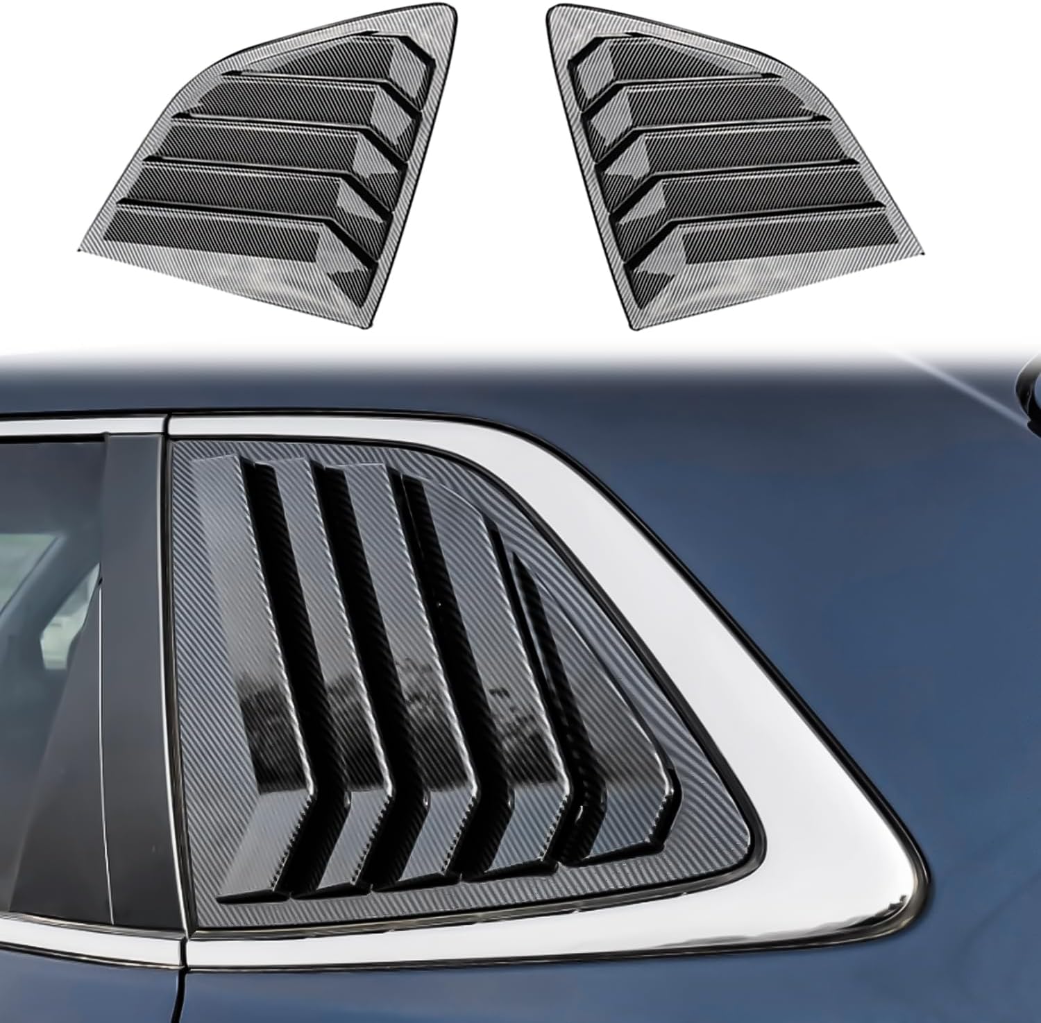 Window Louvers Fits for Honda CRV 2023 2024 2025 Accessories Rear Side Window Louvers Windshield Sun Shade Cover Auto Exterior Decoration Trim Accessories(Bright Black)