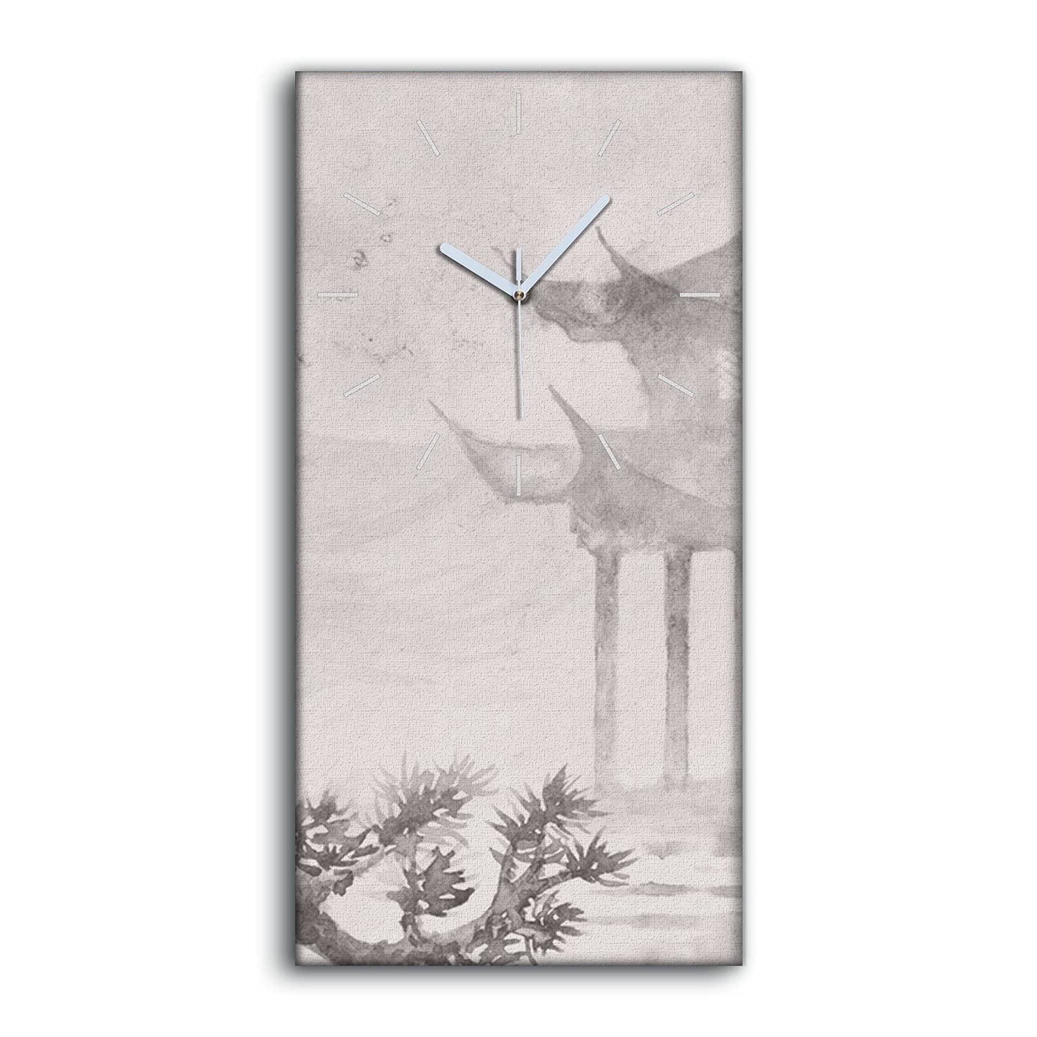 Horloge sur Toile Silencieuse sans Tic-Tac Coloray Peinture Japonaise 30x60 cm