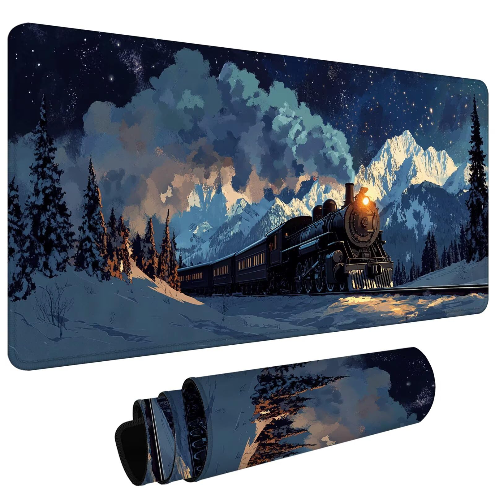 Duża podkładka pod mysz na biurko, 1400 x 600 x 3 mm, gamingowa podkładka pod mysz, antypoślizgowa podstawa, zszyte krawędzie, zwiększona precyzja, mata komputerowa, mata ochronna na biurko