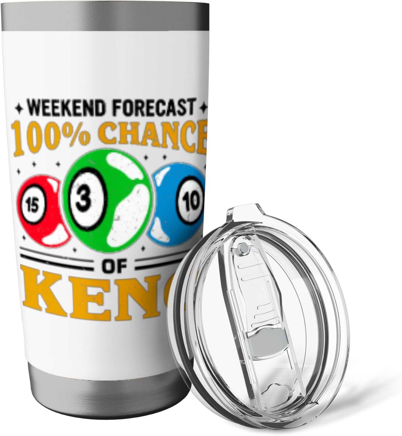 Gambling Keno Ball Design Keno Game Stainless Steel Insulated Tumbler image 5