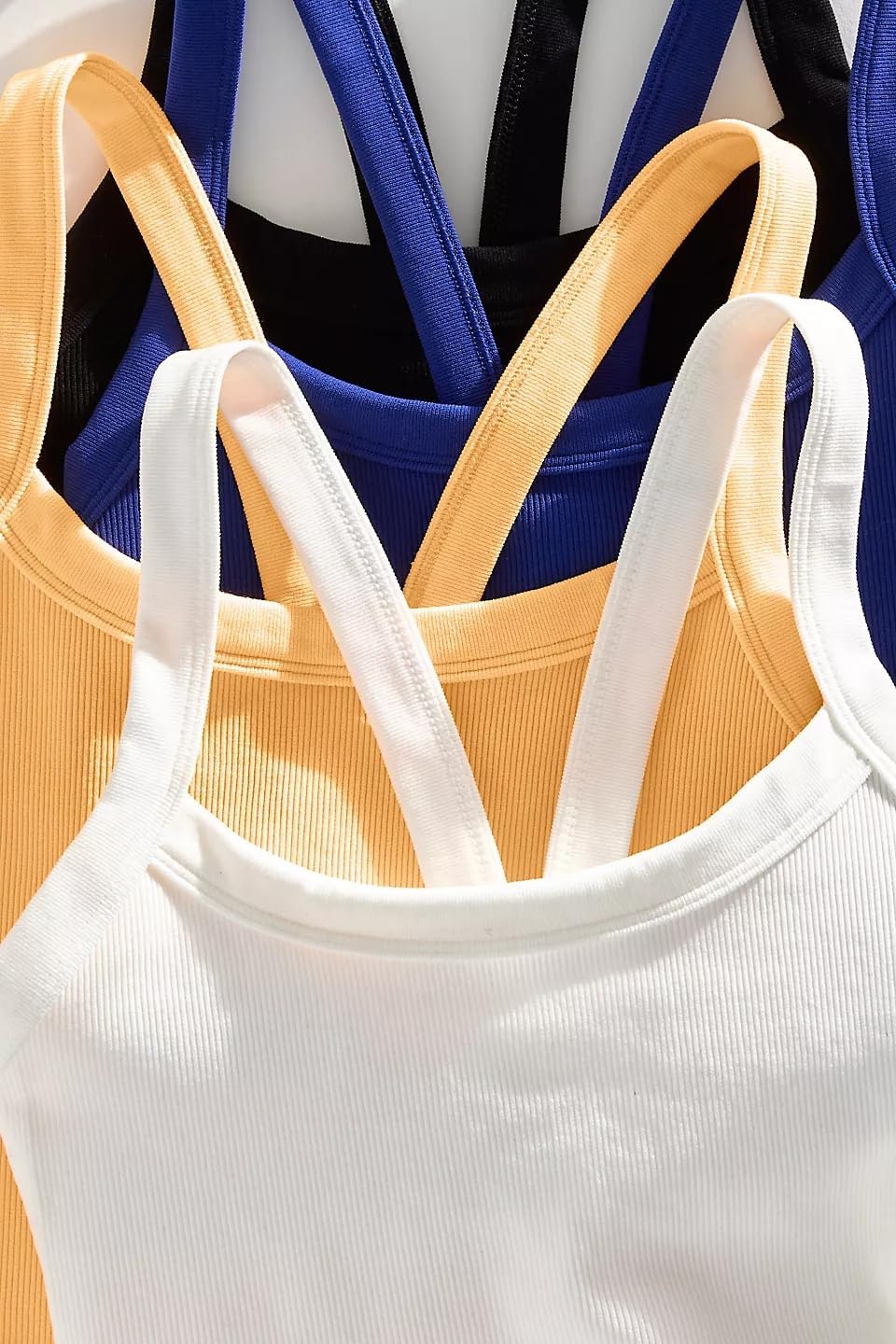 Women's Seamless Crop Tank Tops Scoop Neck Ribbed Workout Cami Cute Athletic Sleeveless Racerback Cropped Tank - Image 6